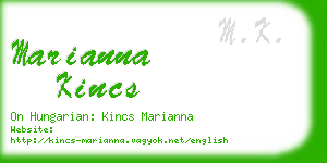 marianna kincs business card